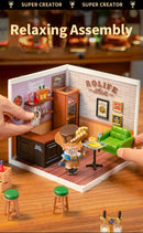 Rolife DIY Miniature 3D Wooden Puzzle Kit with LED Light | Creative Craft Store Model