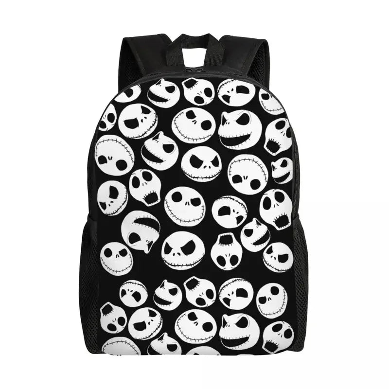 Custom Nightmare Before Christmas Backpacks for Men Women School College Student Bookbag Skellington Halloween Skull Bags