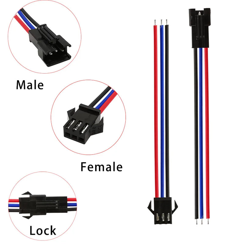 5Pair/10Pcs SM JST LED Connector Cable 2/3/4/5/6 Pin Plug Socket Male Female Wire Connector For RGB RGBW LED Strip Light Adapter