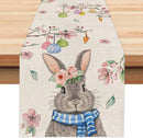 Happy Easter Egg Cute Bunny Table Runner Holiday Party Decoration Summer Gathering Dining   for Wedding Decorations
