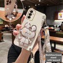 Handy-Kaninchen-Halterung für Umhängeband mit Galvanisierung für Samsung Galaxy A14 A21S A20S A22 A23 A24 A25 A31 A42 A32 A33 A34 Hülle