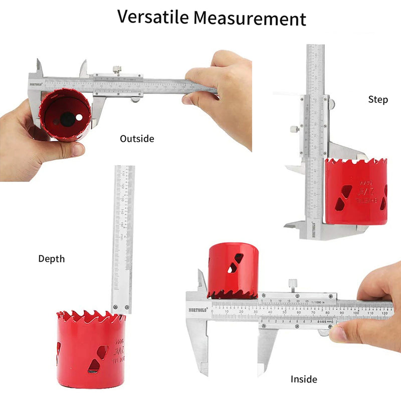 Professional Stainless Steel Vernier Caliper Gauge 0-150mm Sliding Gauge Measurement Tool Inside Outside Depth Step Micrometer