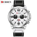 CURREN Top Luxury Brand Men's Military Waterproof Leather Sport Quartz Watches Chronograph Date Fashion Casual Men's Clock 8314