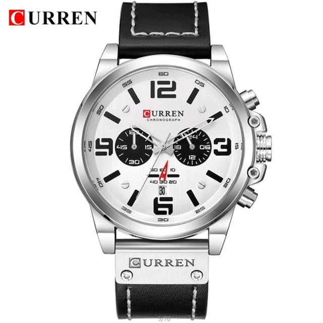 CURREN Top Luxury Brand Men&#39;s Military Waterproof Leather Sport Quartz Watches Chronograph Date Fashion Casual Men&#39;s Clock 8314