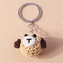 Lovely Handmade Knitted Flower KeychainCrocheted Key Rings for Women Girls Handbag Pendants Charms DIY Jewelry Gifts