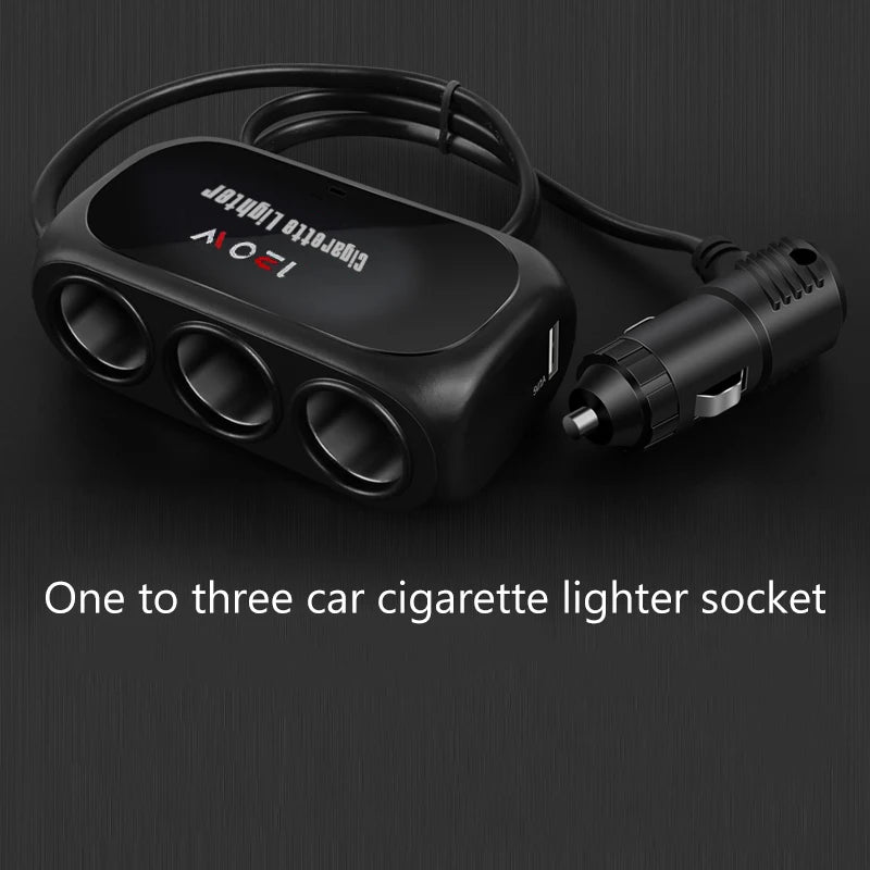 Car One Tow Three Power Dual USB Interface Car Charger Multi-function Car Power Adapter Plug