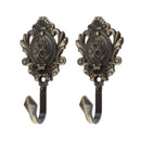 2 Stück Rosenmuster Vintage Gardinenhalter Raffhalter Haken Wandhaken für Kleiderhaken Gardinen Raffhalter Zinklegierung
