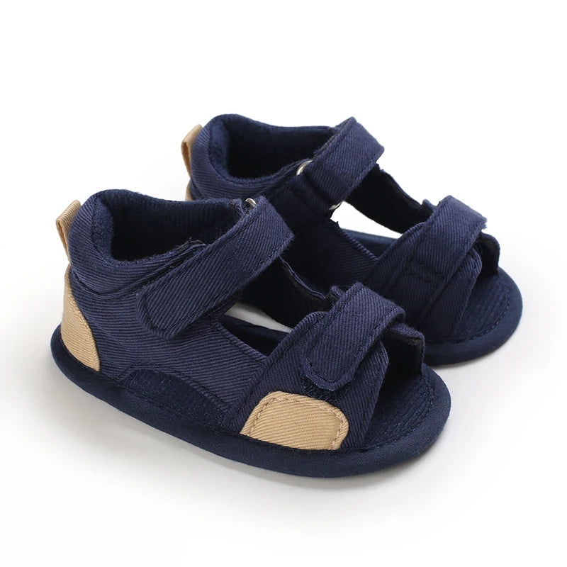 Summer Newborn Baby Fashion Soft Crib Shoes First Walker Anti Slip Sandals Shoes Boy Girl  Prewalker Canvas Casual Shoes 0-18M