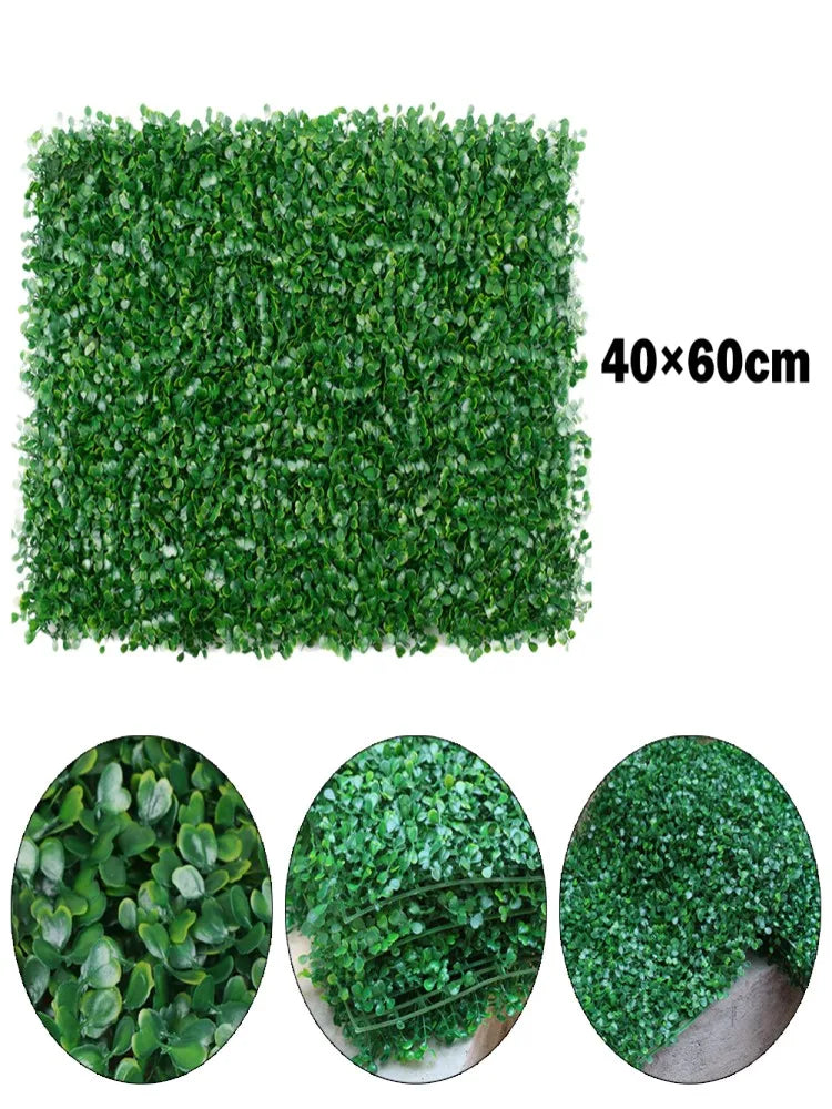 Artificial Plant Walls Foliage Hedge Grass Mat Greenery Panels Fence 40x60cm Landscape Simulation Lawn Green Plants