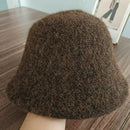 Autumn Winter Wool Bucket Hat Thicken Warm Simple Fashion Dome Wool Caps Panama Hats Bonnet for Women Solid Warm Bucket Hats
