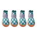 4pcs/set Breathable Breathable Pet Dog Shoes Wear-resistant Soft Hollow Dog Boots Anti-skid Sandwich Mesh Puppy Mesh Shoes