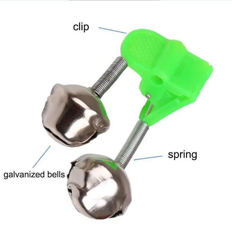 Fish 10/20PCS Bite Alarms Dual Alert Fishing Rod Bells Rod Clamp Tip Clip Bells Ring Outdoor Fishing Tackle Tool