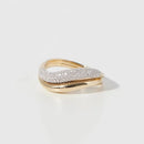 New Arrivals Gold Color Multi Layer Geometric Ring Set Pave Bling Cubic Zirconia For Women Girl's Fashion Wedding Finger Jewelry