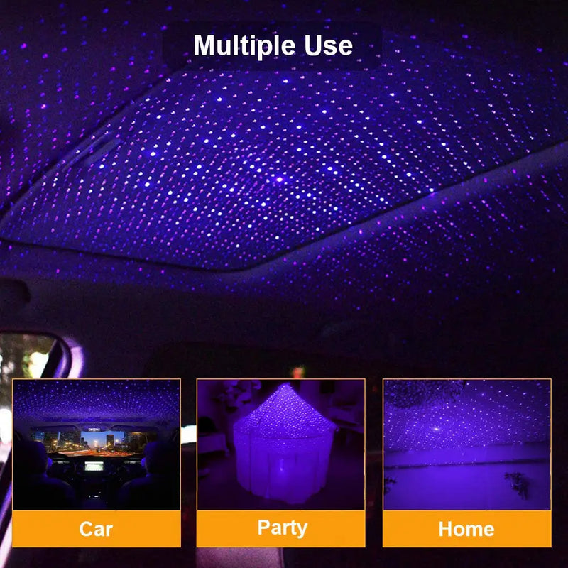 Car Roof Star Light LED Interior Romantic Ambient Star Night Projector USB For Car Bedroom Party Neon Atmosphere Decoration Lamp