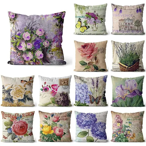 Provence Lavendel Dekokissen Sofakissenbezug Personalisierte Blumen Babygeburt Geschenke Kissenhülle