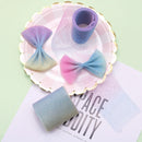 6cm*5yards Gradient Rainbow Tulle Roll Silver Dots Tulle Mesh Fabric DIY Children's Handmade Orgarment Hair Bow Accessories
