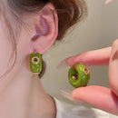 Fashion Jewelry Sweet Korean Temperament Resin Hoop Earrings For Women Party Gifts Simply Design Ear Accessories Hot Selling