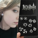 Genshin Impact Element Süße Ohrringe Stecker Schmuck Luxus Spiel Anime Ohrringe Edelstahl Ohrringe Stecker Silberfarbe