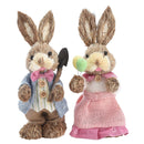 2Pcs Straw Easter Rabbits Decoration Foam Easter Bunny Ornament Statue Easter Party Crafts Photo Props Gift 25/35cm
