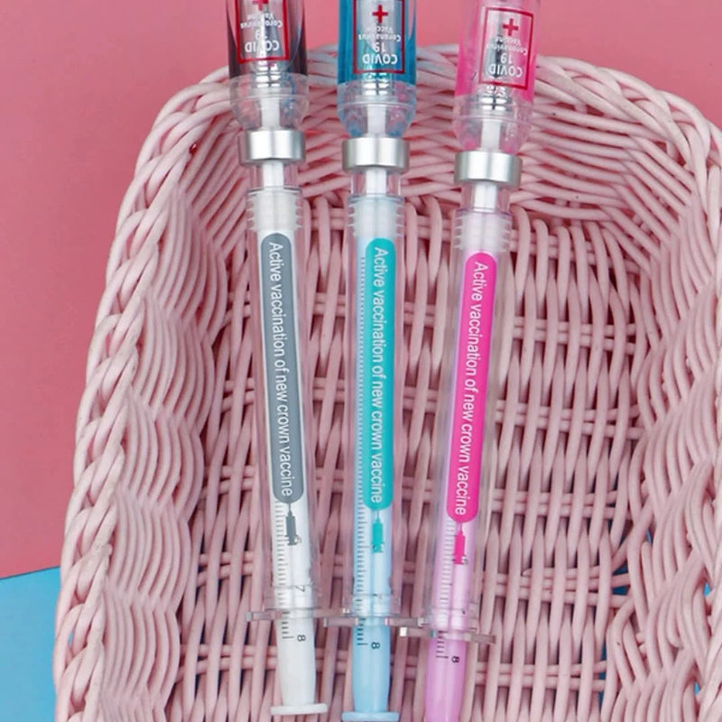 3 Piece Creative Novelty Syringe Peculiar Shape Stationery 0.5 MM Cute Gel Pen