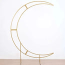 7.5ft Gold Metal Crescent Moon Wedding Arch Stand, Curved Flower Balloon Frame