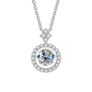 BIJOX STORY 1 CT Moissanite Pendant For Women Simulated Diamond Necklace S925 Sterling Silver Jewelry Girl Valentine's Day Gift