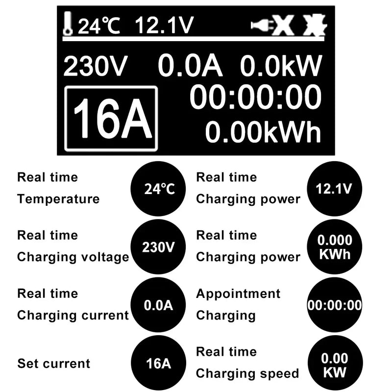 Teschev 3.5KW Adjustable EV Charger Wallbox 16A Portable EV Charging GBT China Type1 Type2 Standard Electric Vehicle Cars Schuko