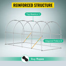 SucceBuy Walk-in Tunnel Greenhouse Galvanized Frame & Waterproof Cover 15x7x7/10x7x7/20x10x7/12x7x7 ft Greenhouses & Cold Frames