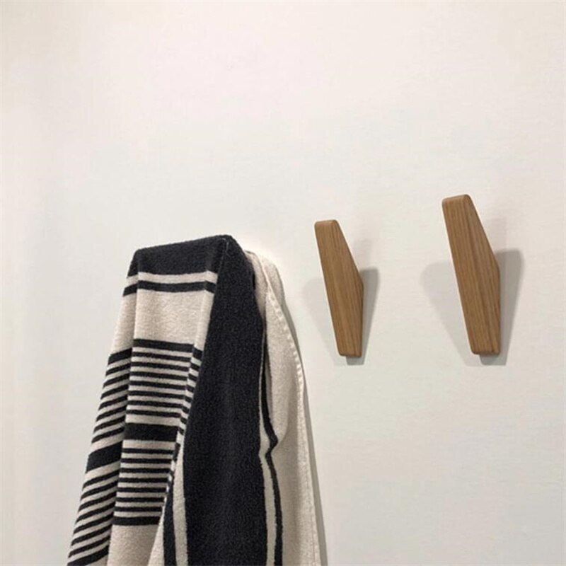 Natural Wood Wall Coat Rack Clothes Hanger Wall Mounted Coat Hook Decorative Key Holder Scarf Storage Room Decor Home Wall Hooks