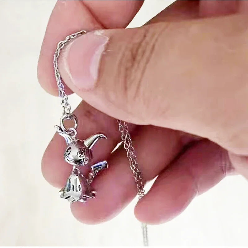 Pokemon Mimikyu Necklace Pendant Cartoon 3D Figure Toys Fashionable Couple Accessories Lucky Jewelry Kids Women Birthday Gift