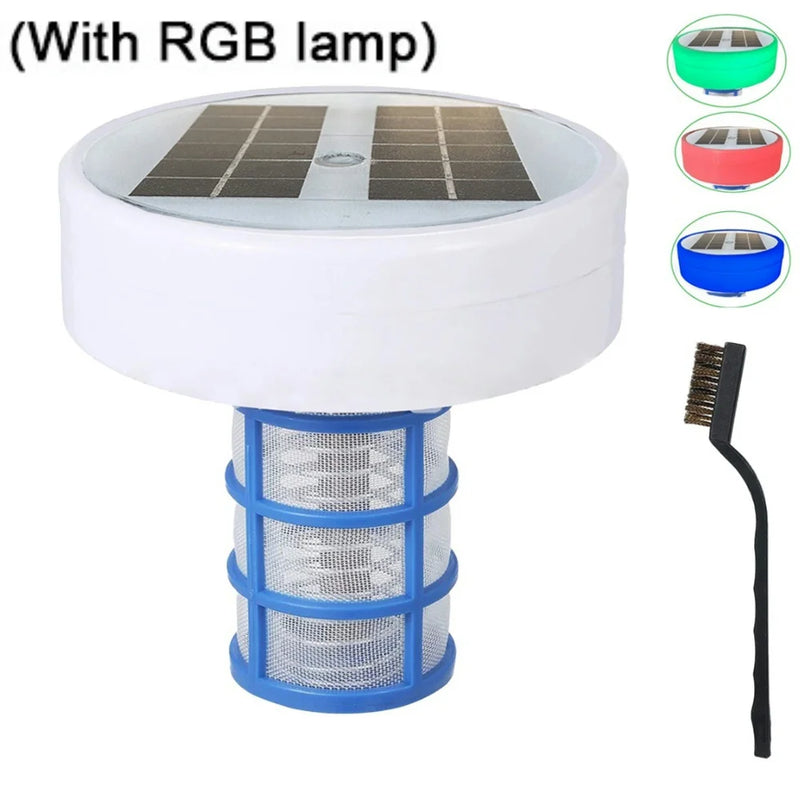 Chlorine-Free Sun Shock & Water Purifier 85% Less Chlorine Solar Copper Pool Ionizer Auto Switch RGB Night Light Up To 35000 Gal
