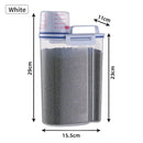 Dog Cat Food Pail Plastic Storage Tank with Measuring Cup Container Moisture-proof Sealed Jar Pet Supplies Accessories