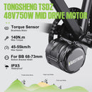 Tongsheng TSDZ8 750W TSDZ2B 500W 250W Motor Kit Mid Drive Torque Sensor Bicycle Engine Electric Bike Conversion Kit BB 68-73mm