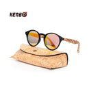 Kenbo High Quality Round Wood Bamboo Grain Polarized Sunglasses With Case Fashion Women Man Shades Wooden Sunglasses