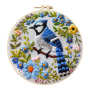 Beginner Embroidery Kit Cow Daisy Flower Embroidery Punch Needle Kit with Hoop Cloth Color Thread Colorful Handmade Craft Set