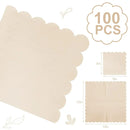 50-300PCS Paper Napkins Disposable Party Napkin Beverage Napkins Scalloped Cocktail Napkins for Wedding Dinner Birthday 5x5Inch