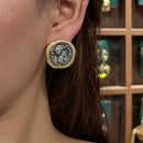 Vintage Style Gold Plated Ancient Coins Stud Earrings For Woman Round Button Shape Luxury Quality Jewelry Designer Gift 2026