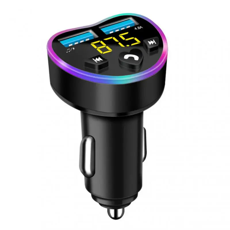 Car Bluetooth 5.0 FM Transmitter Digital Display Dual USB Multifunctional Fast Charger MP3 Player Cigarette Lighter Accessories