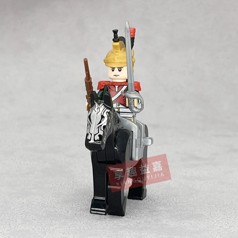 Medieval Napoleonic War French Dragoon British Soldiers Pirates Figures Army Scottish Fuisiler Building Blocks Weapons Brick Toy
