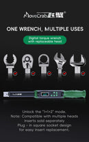 The Calibrator | Precision Digital Torque Wrench with Interchangeable Ratchet & Open-End Heads