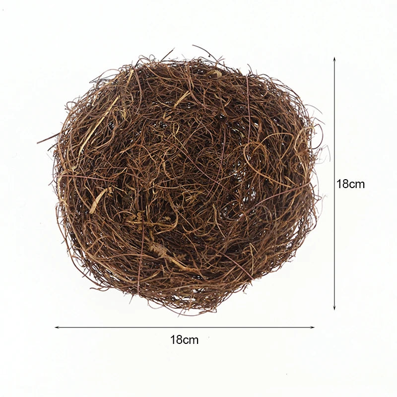 8-20cm Nature Rattan Bird Nest Easter Egg Decoration Prop Artificial Nest for Easter Party Home Garden Decoration DIY Craft