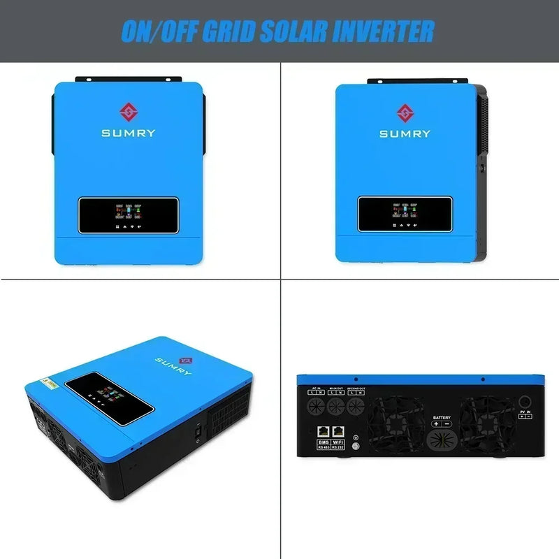 SUMRY ON Off Grid Solar Inverter Pure Sine Wave 3.6kw 4.2kw 6.2kw 220VAC Hybrid Solar Inverter 24V 48V MPPT Solar Charger