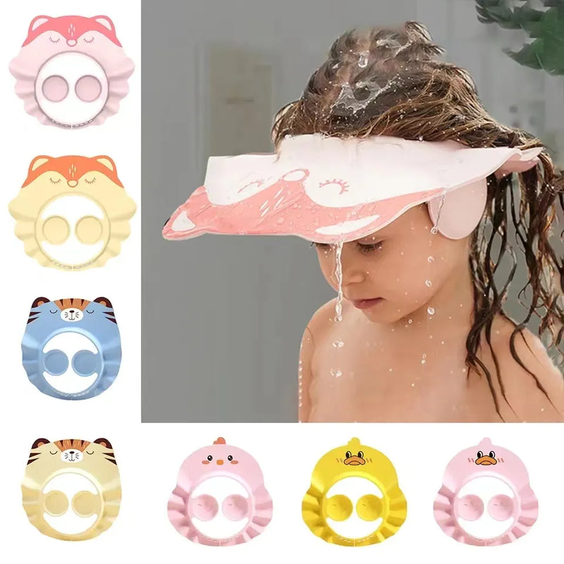 2023 Hot Sale Baby Bath Cap Visor Hat Adjustable Baby Shower Protect Eye Waterproof Shampoo Splashguard Hair Wash Shield