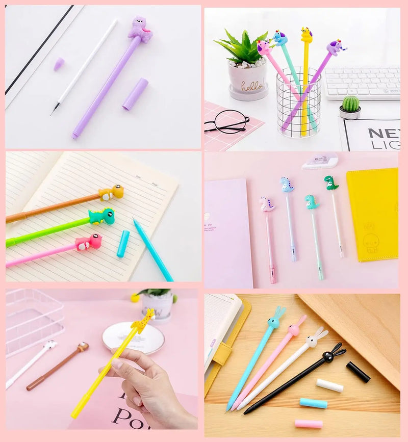 Wholesale Cute Cartoon Novelty Gel Ink Pen Animal Writing Tools 0.5mm Black Ink Kawaii Children's Office School Supplies