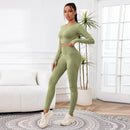 2 Pieces Sets For Women Wash Tie-dye Sports Sets Long Sleeved Round Neck Top Hight Waist Lift Hip Outdoors Leggings Sports Sets