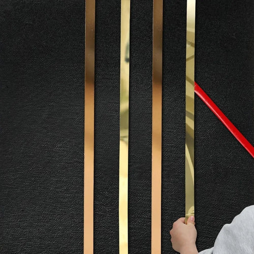 5M Mirror Wall Sticker Gold Silver Stainless Steel Decor Line for Home Background Wall Ceiling Edge Strip Living Room Decoration