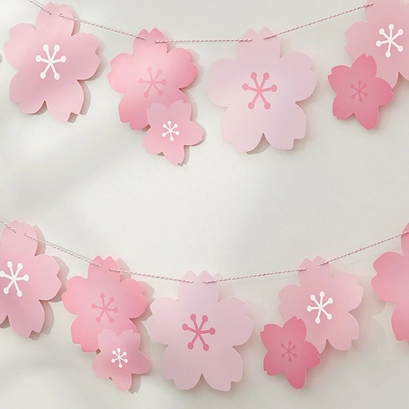 1PC Cherry Blossom Pink Flag Party Decoration Room Wall Layout