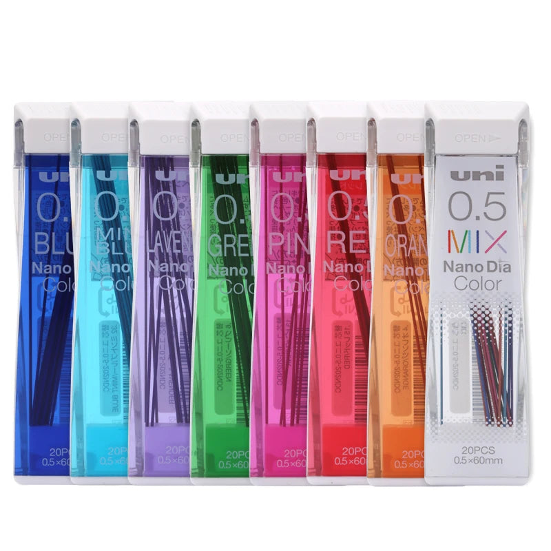 1 Tube Japan UNI Nano Dia Colour 202NDC Colored Mechanical Pencil Graphite Leads 0.5/0.7mm Writing Drawing Office School Supply