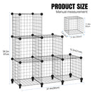 6/12 Cube Storage Shelves,Multifunctional DIY Wire Fence Wardrobe Combination Unit for Office/Livingroom/Kitchen/Bedroom/Study