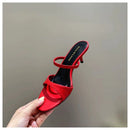 The 'Soleil' Square-Toe Silk Sandals